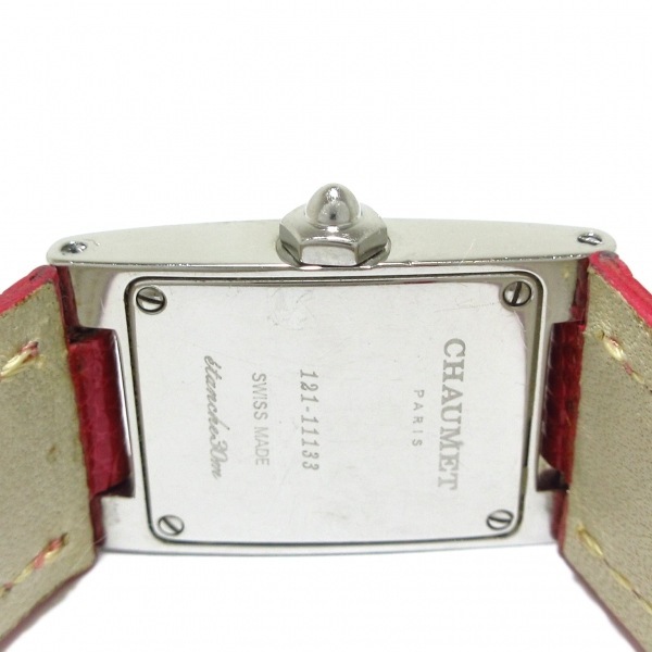 CHAUMET(ショーメ) 腕時計 スティルドゥ ショ―メ スタイル レクタングル レディース SS/革ベルト/12Pダイヤインデックス/2重ダイヤベゼル