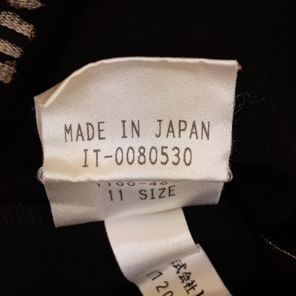 レリアン Leilian サイズ11 M - 黒×ベージュ レディース クルーネック/半袖/ひざ丈/異素材切替 美品 ワンピース_画像6