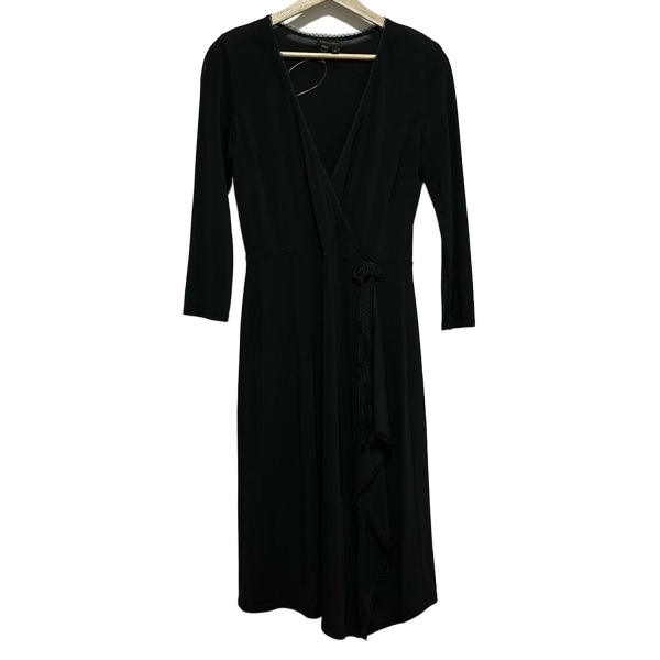 ビーシービージーマックスアズリア BCBGMAXAZRIA サイズS - 黒 レディース Vネック/長袖/ロング ワンピース_画像1