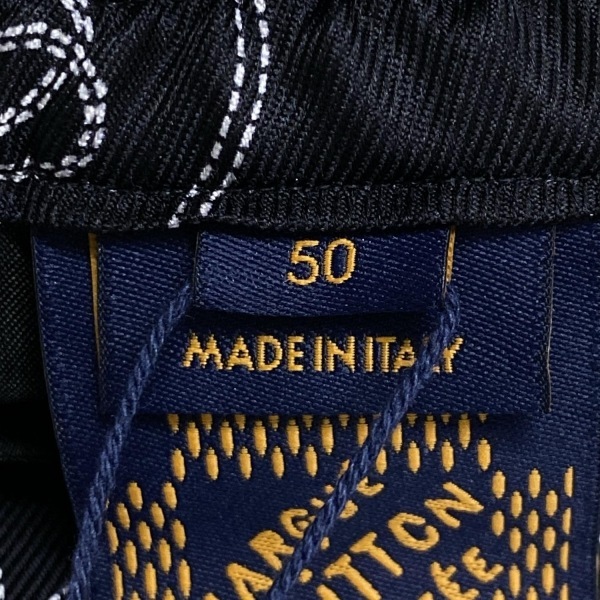 ルイヴィトン LOUIS VUITTON ハーフパンツ サイズ50 XL 1AFWOP プリントシルクショーツ シルク 黒×白 メンズ 美品 ボトムス