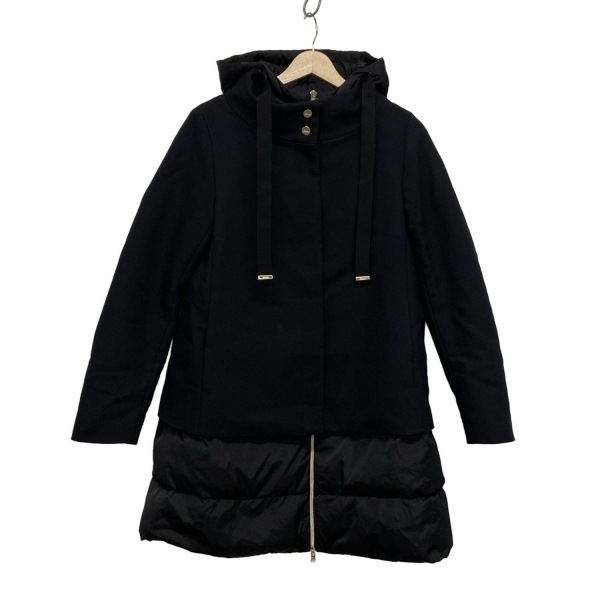 ヘルノ HERNO ダウンジャケット サイズ42 M レディース - 黒 長袖/ジップアップ/冬 新着 20240112