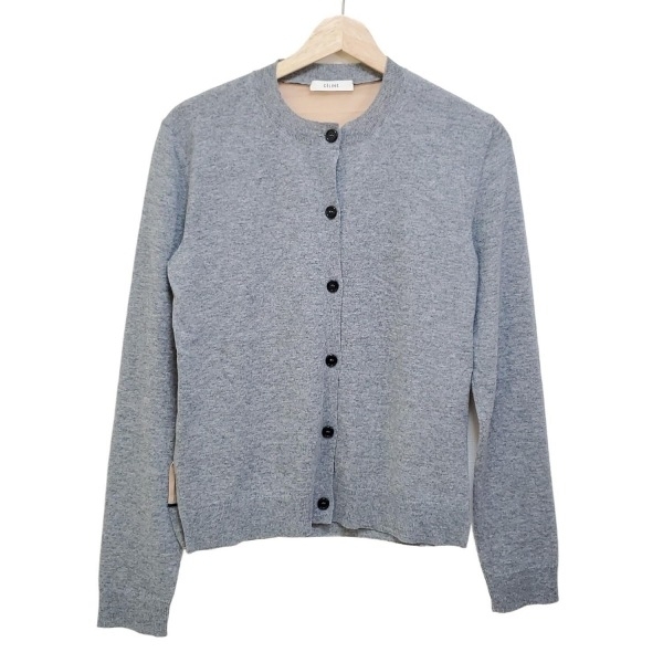 セリーヌ CELINE カーディガン サイズXS - ベージュ×グレー