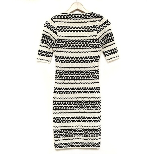 ミッソーニ MISSONI サイズ38 S - 白×黒 レディース 半袖/ひざ丈 ワンピース_画像2