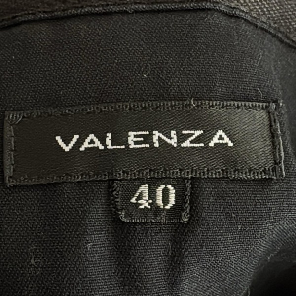 バレンザ VALENZA 長袖ポロシャツ サイズ40 M - 黒×白×クリア レディース ラインストーン/刺繍 トップス_画像3