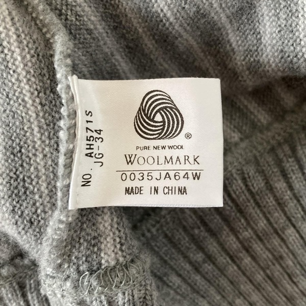 ラコステ Lacoste 長袖セーター/ニット サイズ5 XL - グレー×ピンク×ライトグレー メンズ Vネック/ストライプ トップス_画像5