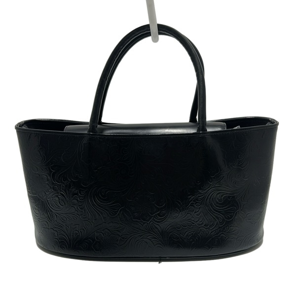 レリアン Leilian ハンドバッグ - レザー 黒 花柄/型押し加工 バッグ_画像1