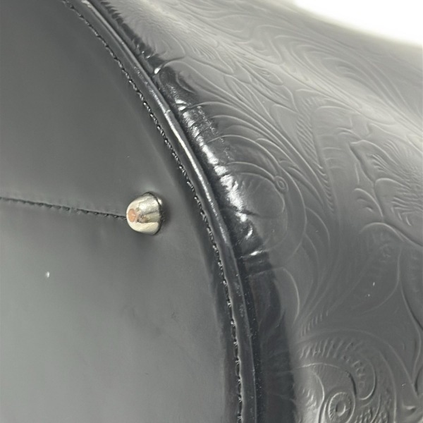 レリアン Leilian ハンドバッグ - レザー 黒 花柄/型押し加工 バッグ_画像5