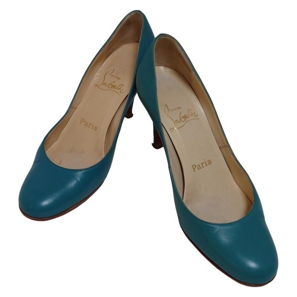 クリスチャンルブタン CHRISTIAN LOUBOUTIN パンプス 35 1/2 - レザー ブルーグレー レディース アウトソール張?zhí)鏈g 靴