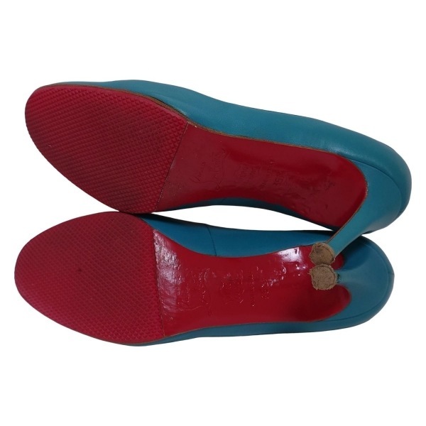 クリスチャンルブタン CHRISTIAN LOUBOUTIN パンプス 35 1/2 - レザー ブルーグレー レディース アウトソール張?zhí)鏈g 靴