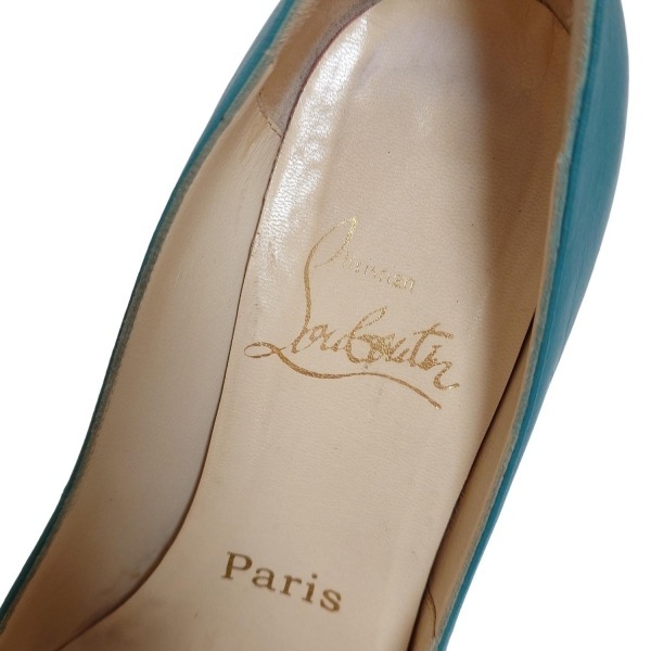 クリスチャンルブタン CHRISTIAN LOUBOUTIN パンプス 35 1/2 - レザー ブルーグレー レディース アウトソール張?zhí)鏈g 靴