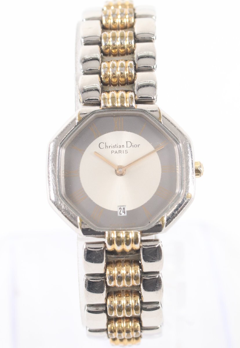 ディオール グレー ダイヤル 八角形時計 D48 203 ☆Christian Dior クリスチャンディオール D48-203 シルバー