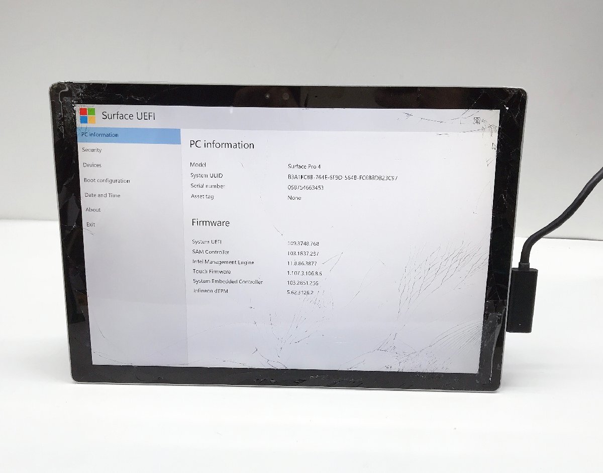 ETC: Microsoft Surface Pro4 1724 Core i5-6300U 2.4GHz /メモリ:4GB/ SSD:128GB タブレット ジャンク