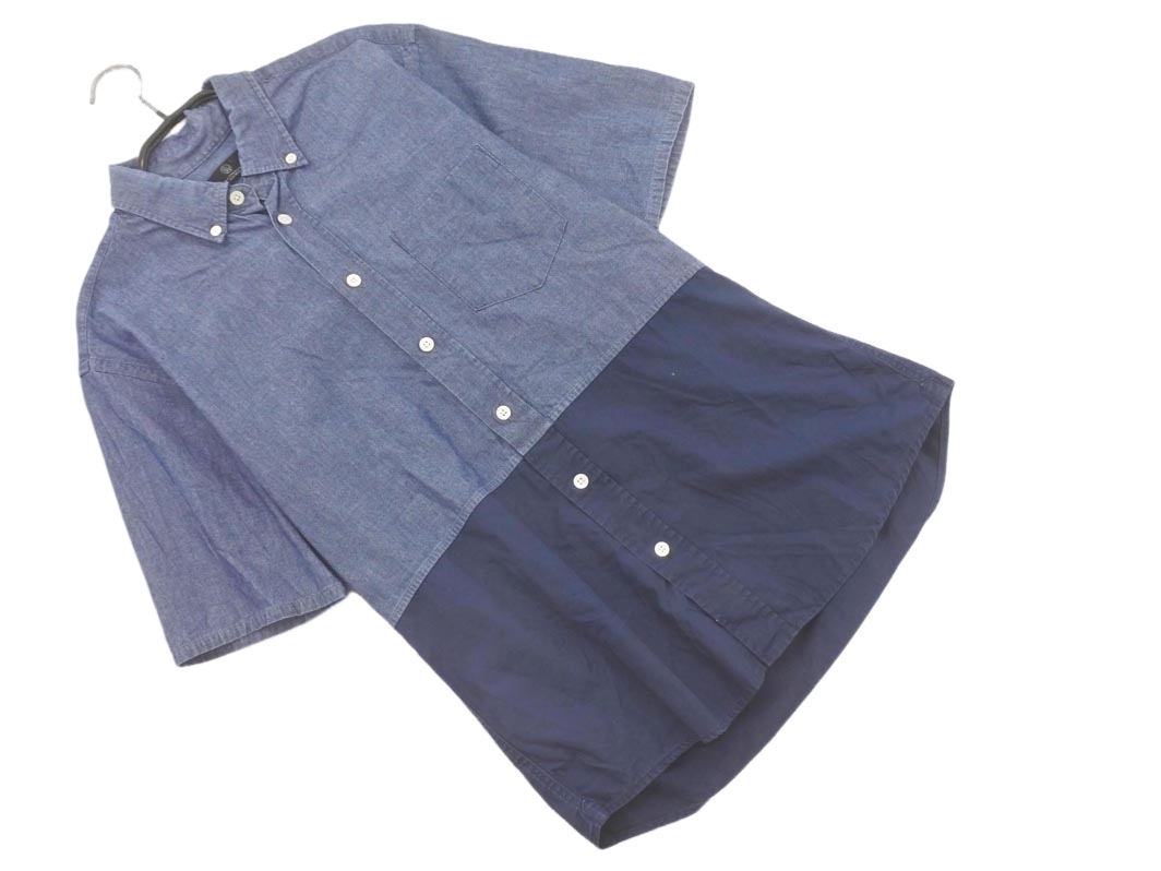 ネコポスOK BEAUTY & YOUTH ビューティ&ユース ユナイテッドアローズ ボタンダウン シャツ sizeS/紺 ■◆ ☆ fga1 メンズ_画像1