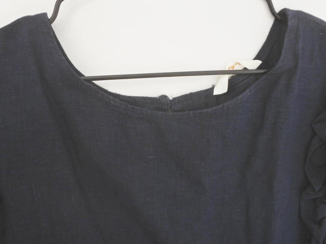 кошка pohs OK Techichi Te chichi linen. оборка безрукавка блуза рубашка sizeM/ темно синий #* * fga2 женский