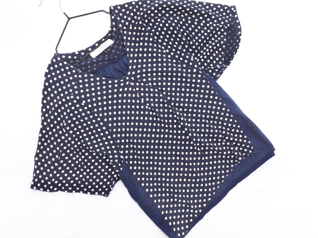 ネコポスOK BEAUTY & YOUTH ビューティ&ユース ユナイテッドアローズ ドット 切替 カットソー 紺x白 ■◆ ☆ fga2 レディース_画像1