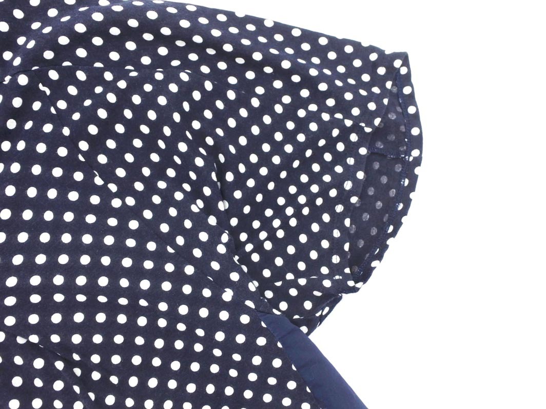 ネコポスOK BEAUTY & YOUTH ビューティ&ユース ユナイテッドアローズ ドット 切替 カットソー 紺x白 ■◆ ☆ fga2 レディース_画像3