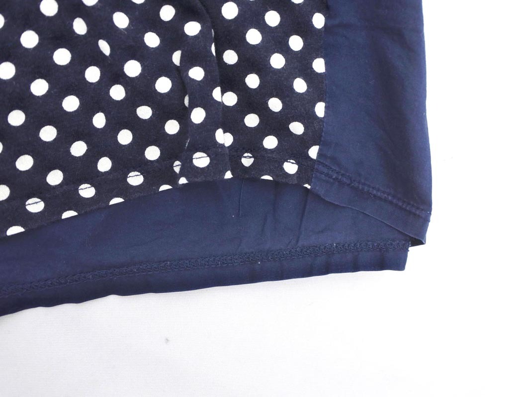 ネコポスOK BEAUTY & YOUTH ビューティ&ユース ユナイテッドアローズ ドット 切替 カットソー 紺x白 ■◆ ☆ fga2 レディース_画像4
