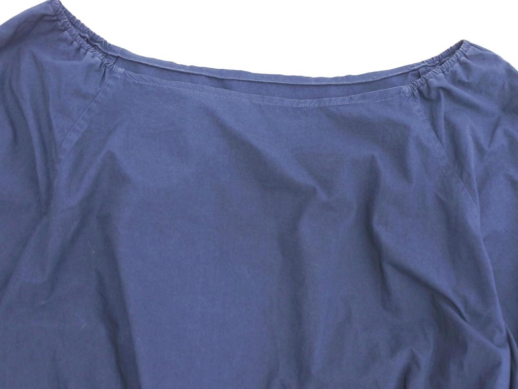 ネコポスOK MACPHEE マカフィー トゥモローランド オフショルダー ペプラム ブラウス シャツ size38/紺 ■◆ ☆ fga3 レディース_画像2