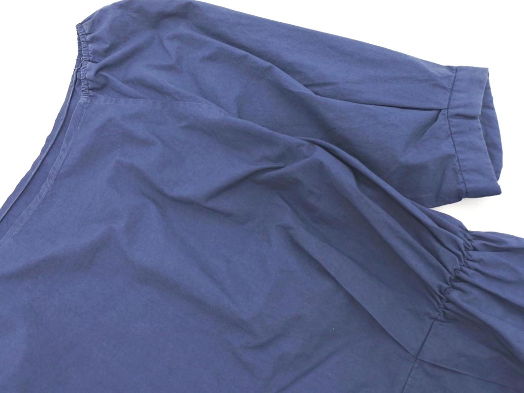 ネコポスOK MACPHEE マカフィー トゥモローランド オフショルダー ペプラム ブラウス シャツ size38/紺 ■◆ ☆ fga3 レディース_画像3