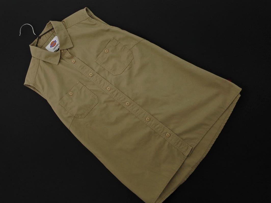 ネコポスOK Dickies ディッキーズ サンプル品 ノースリーブ ブラウス シャツ sizeM/カーキベージュ ■◆ ☆ fga4 レディース_画像1