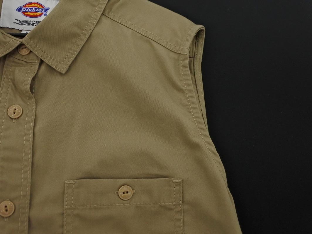 ネコポスOK Dickies ディッキーズ サンプル品 ノースリーブ ブラウス シャツ sizeM/カーキベージュ ■◆ ☆ fga4 レディース_画像3