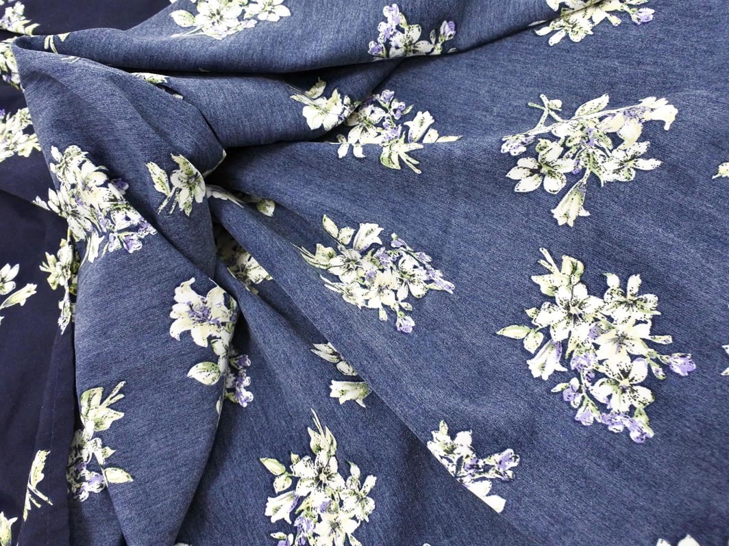 AS KNOW AS アズノゥアズ 花柄 フレア ワンピース 紺 ■◆ ☆ fga3 レディース_画像4