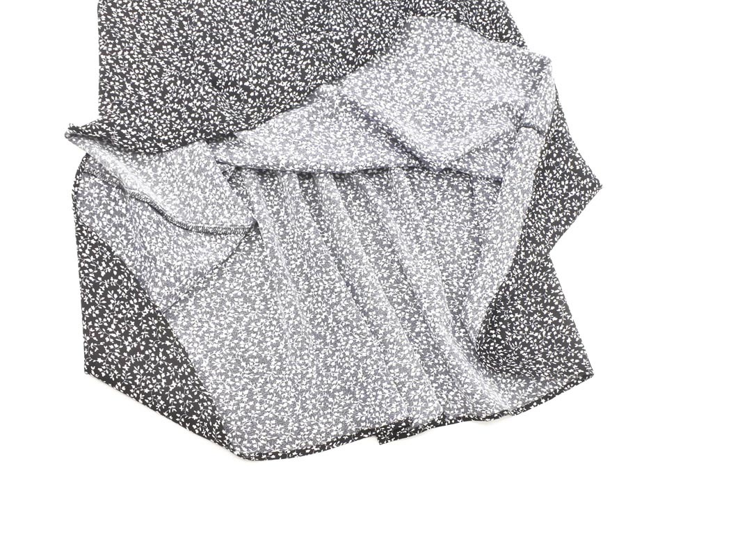 MELROSE メルローズ 総柄 ロング スカート 白x黒 ■■ ☆ fga7 レディース_画像4