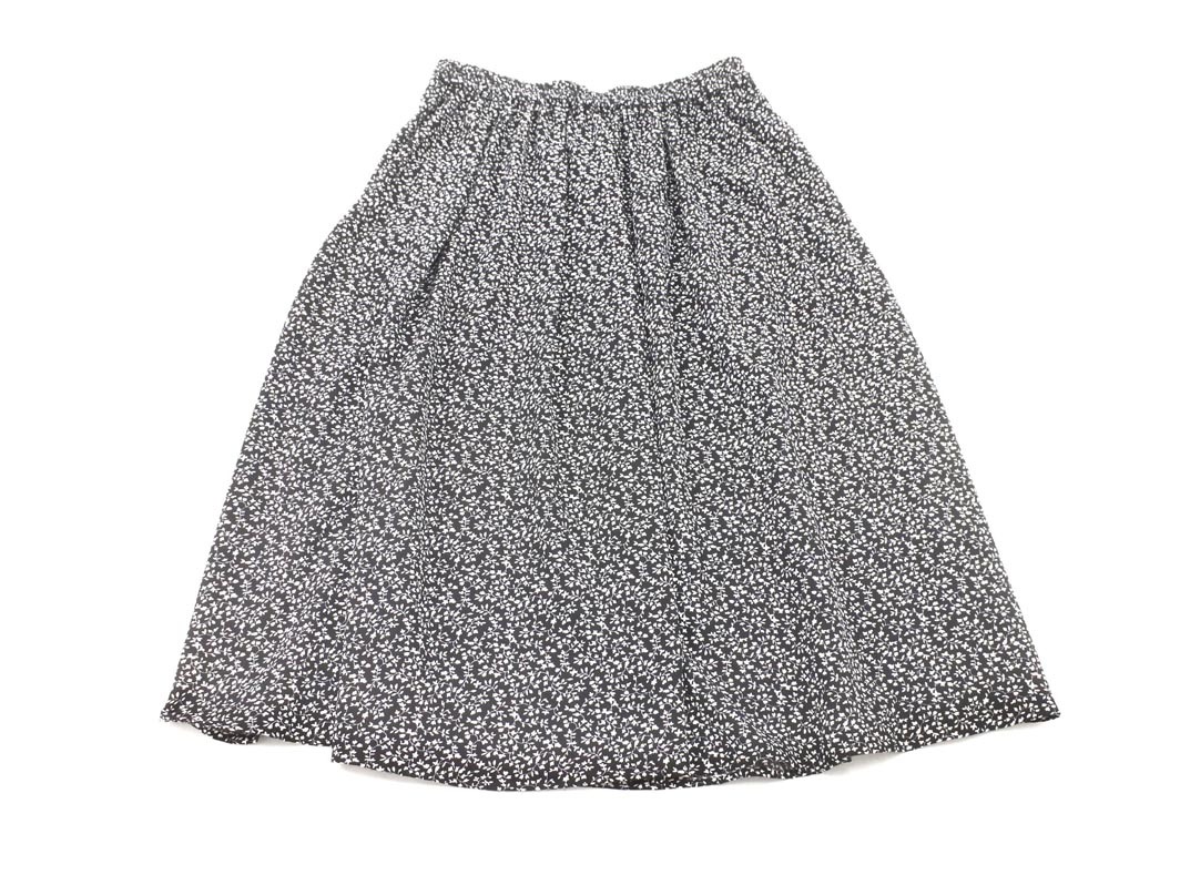 MELROSE メルローズ 総柄 ロング スカート 白x黒 ■■ ☆ fga7 レディース_画像5