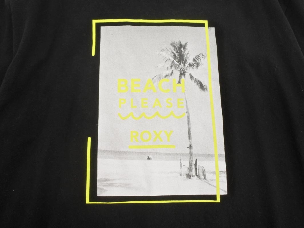 ネコポスOK ROXY ロキシー プリント Tシャツ sizeM/黒 ■◆ ☆ fga8 レディース_画像4