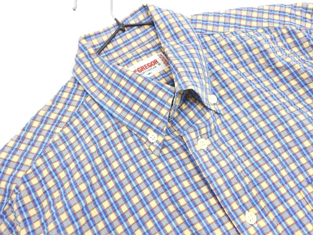 McGregor マックレガー チェック シャツ sizeM/黃ｘ青 ■◆ ☆ fga8 メンズ