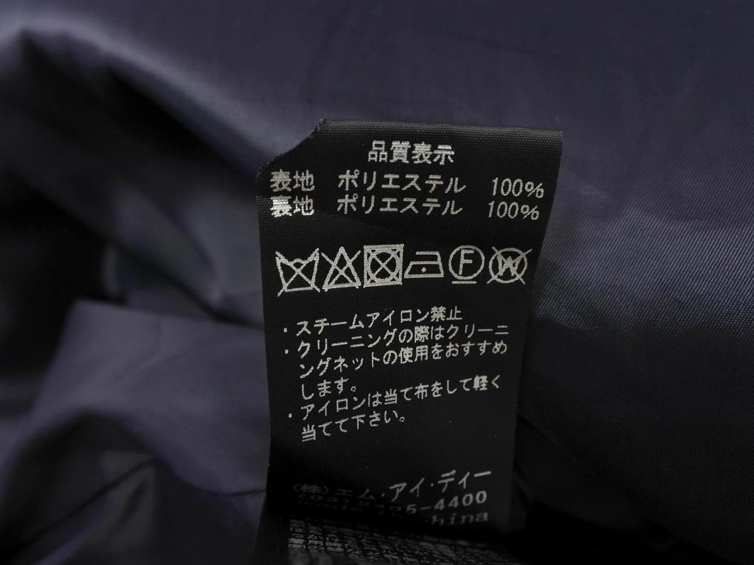 M PREMIER エムプルミエ リボンベルト付き タック ノースリーブ Aライン ワンピース size34/紺 ■◆ ☆ fga7 レディース_画像6