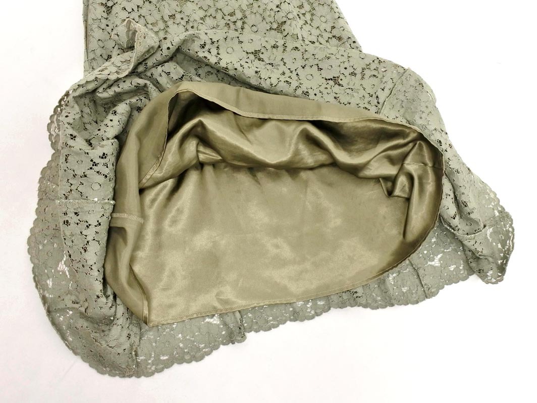 KUMIKYOKU 組曲 総レース スカート size2/カーキ ■◆ ☆ fga9 レディース