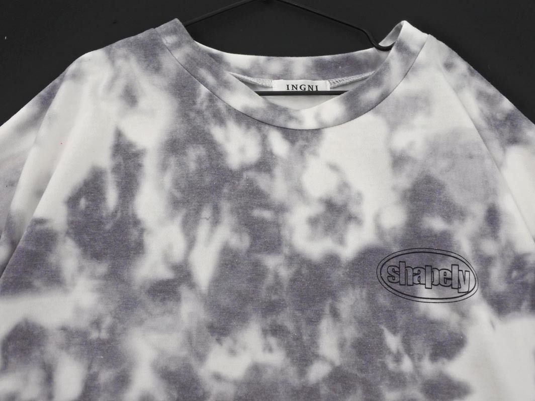 INGNI イング バックプリント タイダイ ビッグシルエット Tシャツ sizeM/白ｘグレー ■◆ ☆ fga9 レディース_画像2