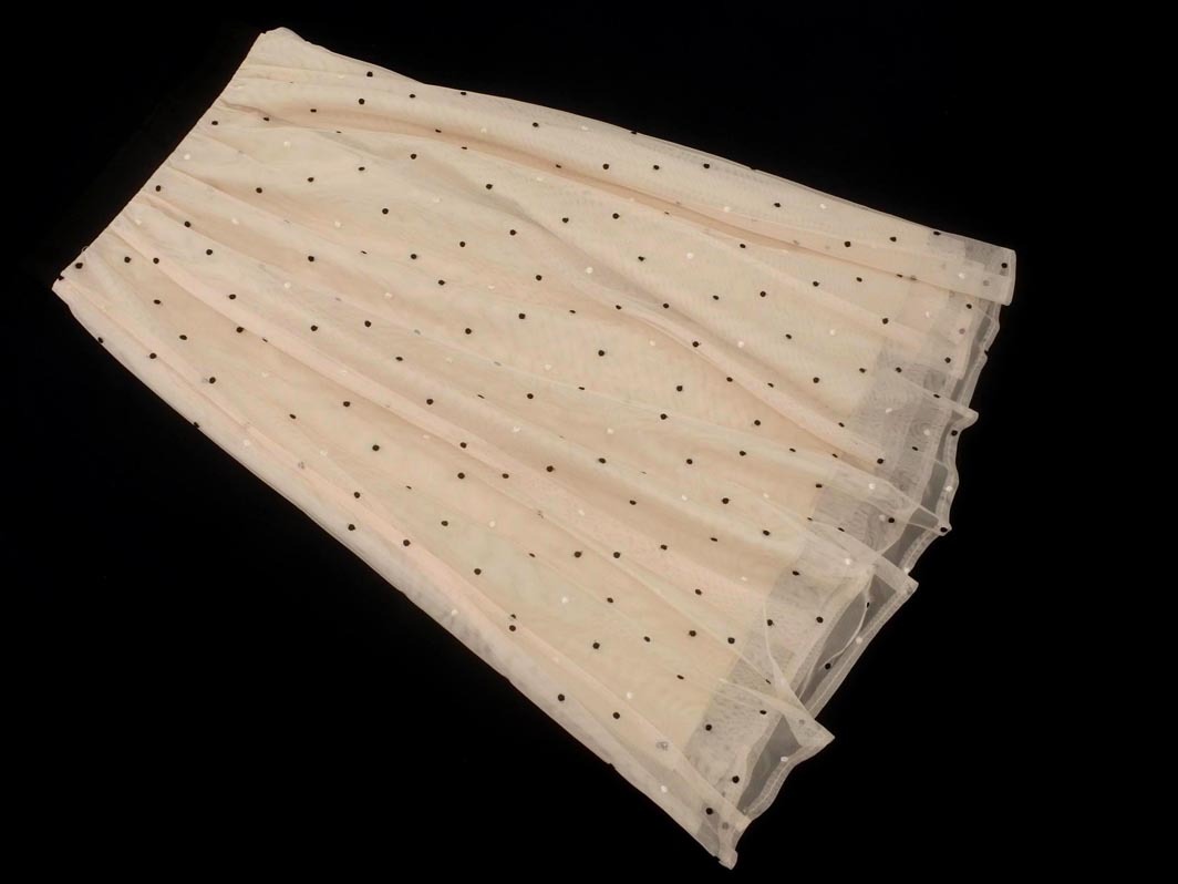 Apuweiser-riche アプワイザーリッシェ ドット柄 チュール ロング スカート size2/ベージュ ■◇ ☆ fgb4 レディース_画像1