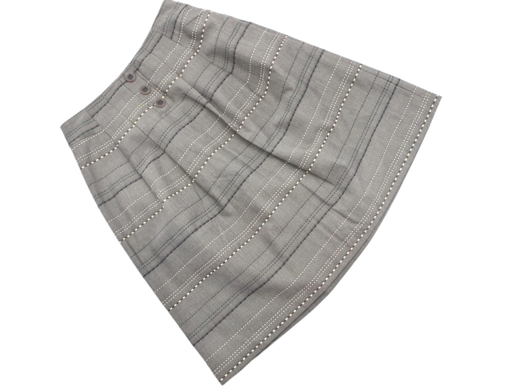 ネコポスOK COMME CA MODELS コムサモデルズ フレア スカート sizeM/グレー ■■ ☆ fgb4 レディース