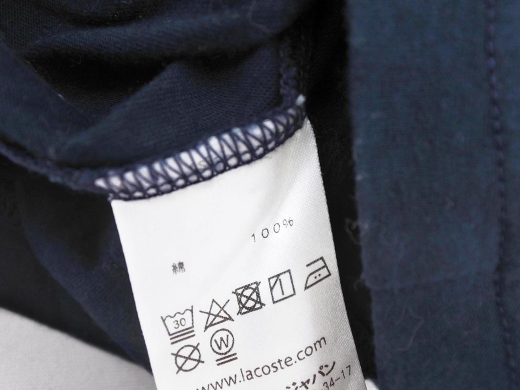 ネコポスOK LACOSTE ラコステ Tシャツ size2/紺 ■◆ ☆ fgb5 レディース