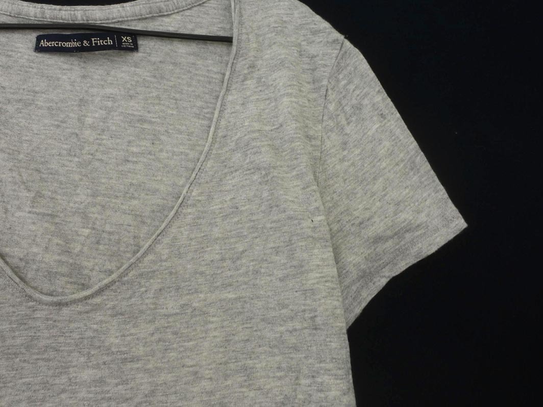 ネコポスOK Abercrombie & Fitch アバクロンビー＆フィッチ Vネック 半袖 Tシャツ sizeXS/グレー ■◆ ☆ fgb6 レディース