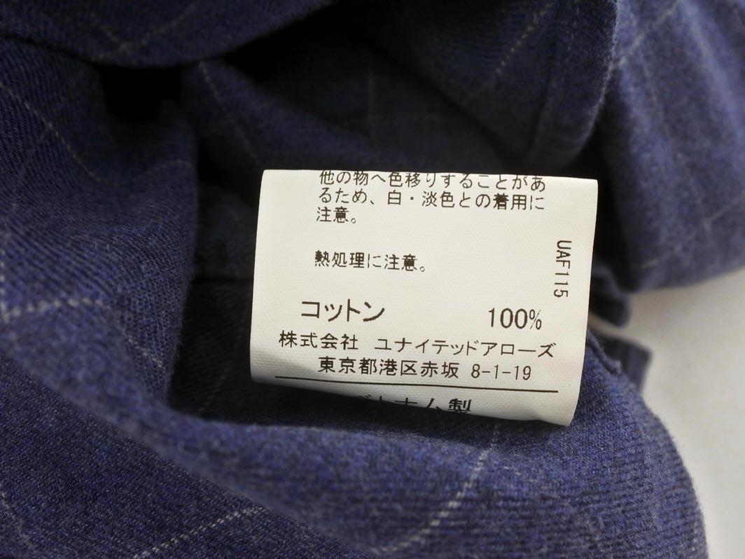 green label relaxing グリーンレーベルリラクシング ユナイテッドアローズ チェック ブラウス シャツ sizeM/青 ■◇ ☆ fgb8 メンズ_画像6