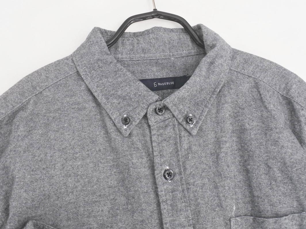 RAGEBLUE レイジブルー ポケット シャツ sizeL/グレー ■◇ ☆ fgb7 メンズ_画像2