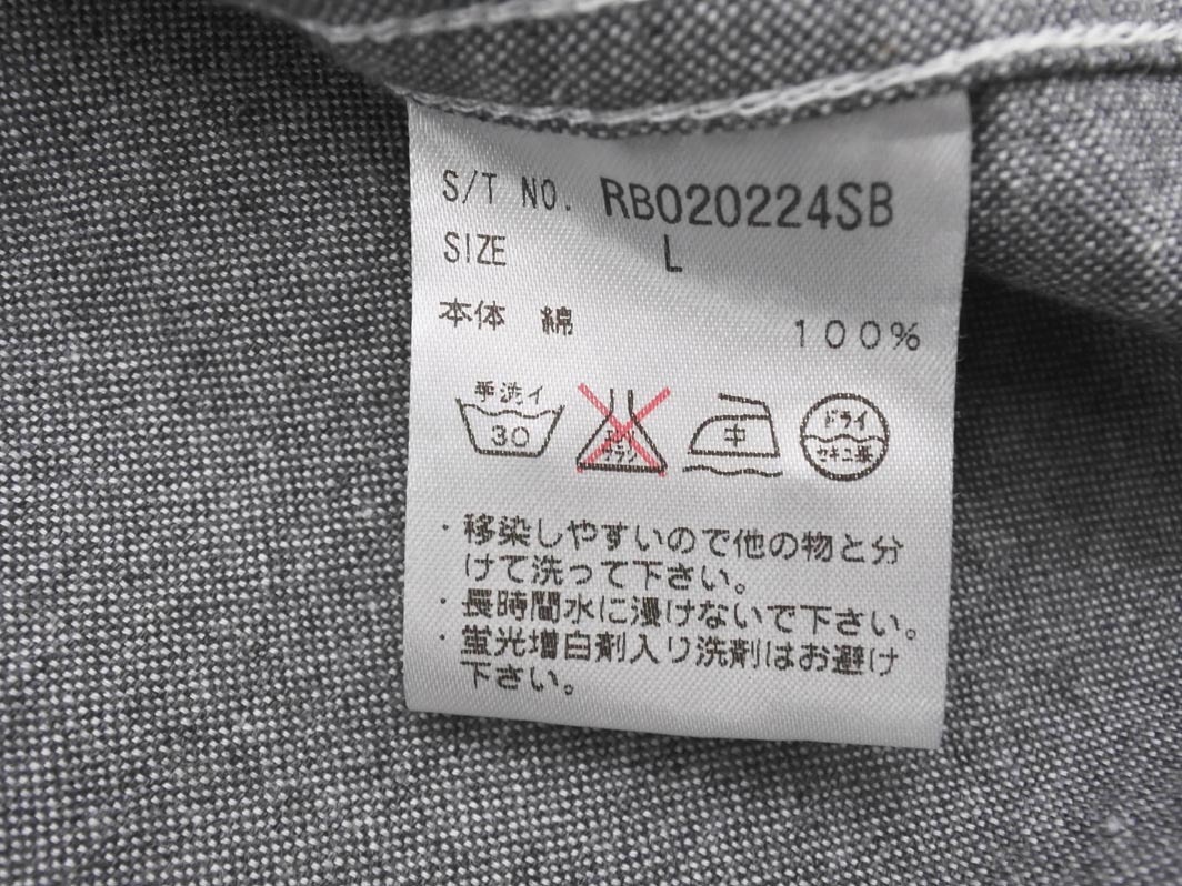 RAGEBLUE レイジブルー ポケット シャツ sizeL/グレー ■◇ ☆ fgb7 メンズ_画像4