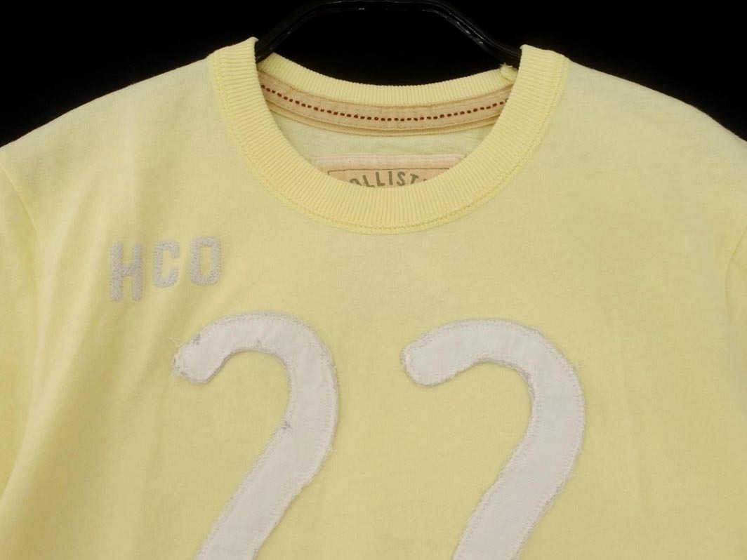 ネコポスOK Hollister ホリスター 刺繍 ワッペン Tシャツ sizeS/黄色 ■◆ ☆ fgb7 メンズ_画像2