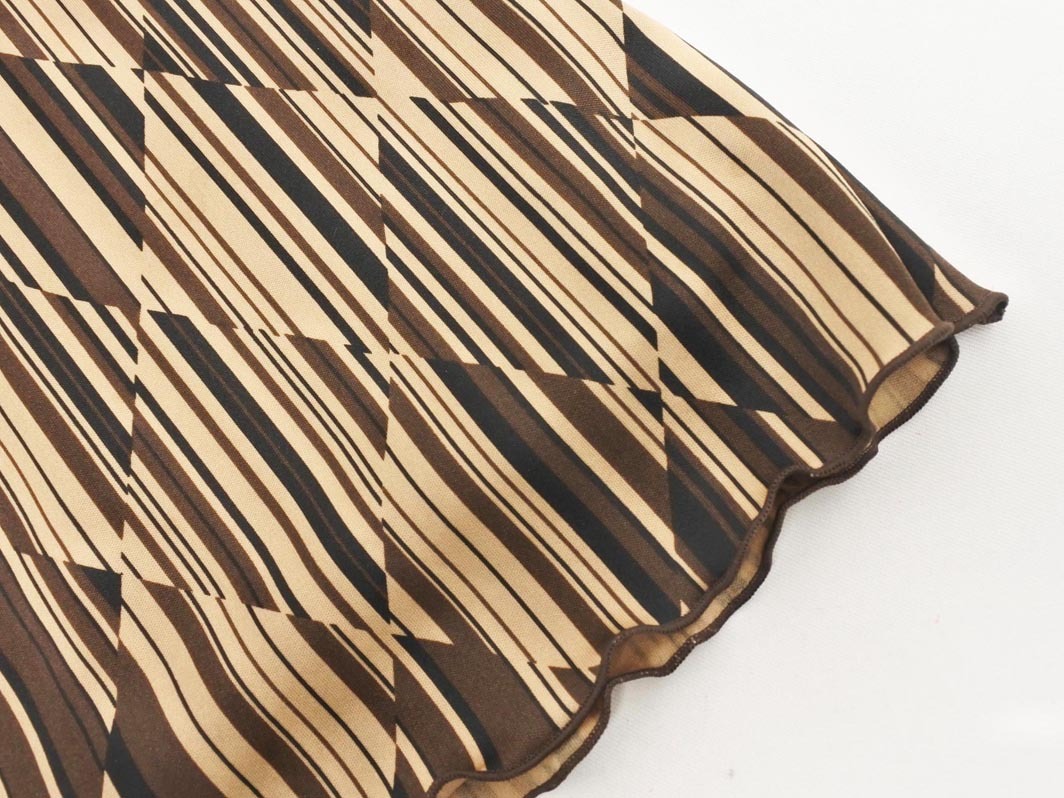 ネコポスOK INDIVI インディヴィ 総柄 スカート size38/ベージュ ■■ ☆ fgc1 レディース