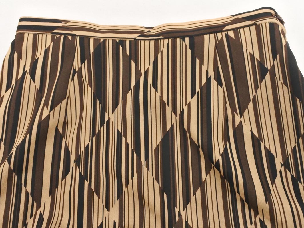 ネコポスOK INDIVI インディヴィ 総柄 スカート size38/ベージュ ■■ ☆ fgc1 レディース