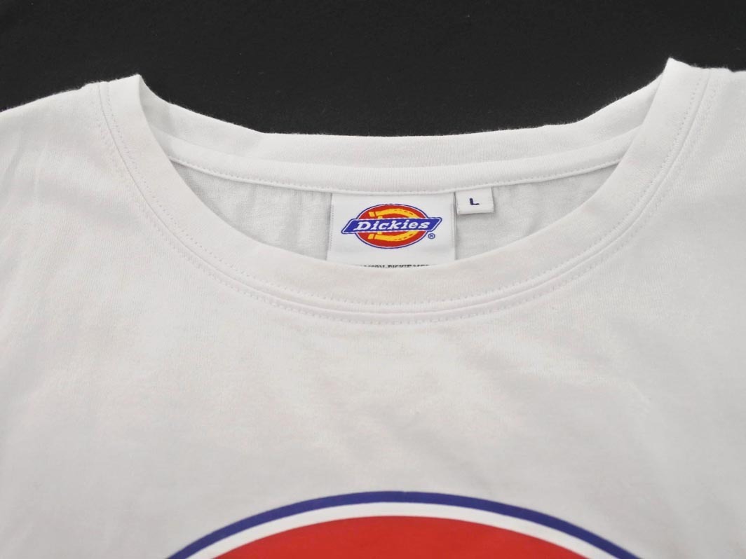 ネコポスOK Dickies ディッキーズ ロゴ プリント ノースリーブ カットソー sizeL/白 ■◆ ☆ fgc1 レディース_画像2