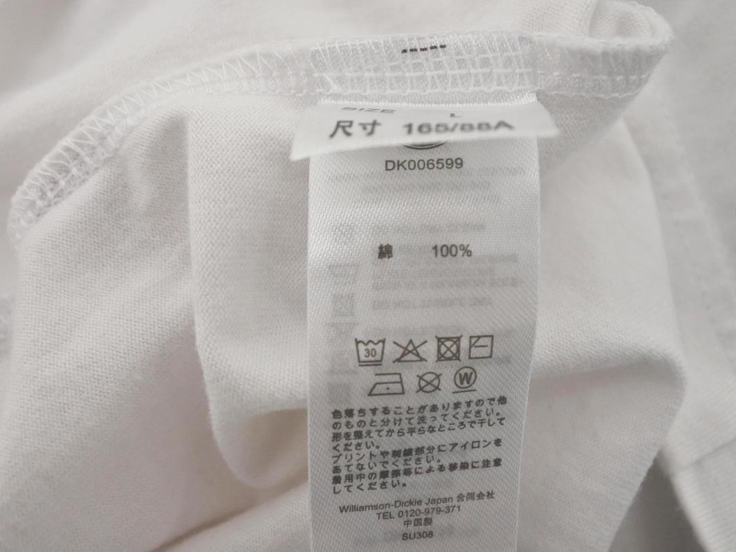 ネコポスOK Dickies ディッキーズ ロゴ プリント ノースリーブ カットソー sizeL/白 ■◆ ☆ fgc1 レディース_画像6