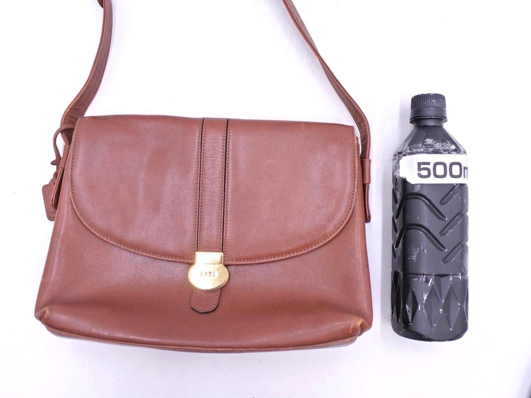 DAKS ダックス レザー ショルダー バッグ 茶 ■■ ☆ fgc1 レディース_画像2