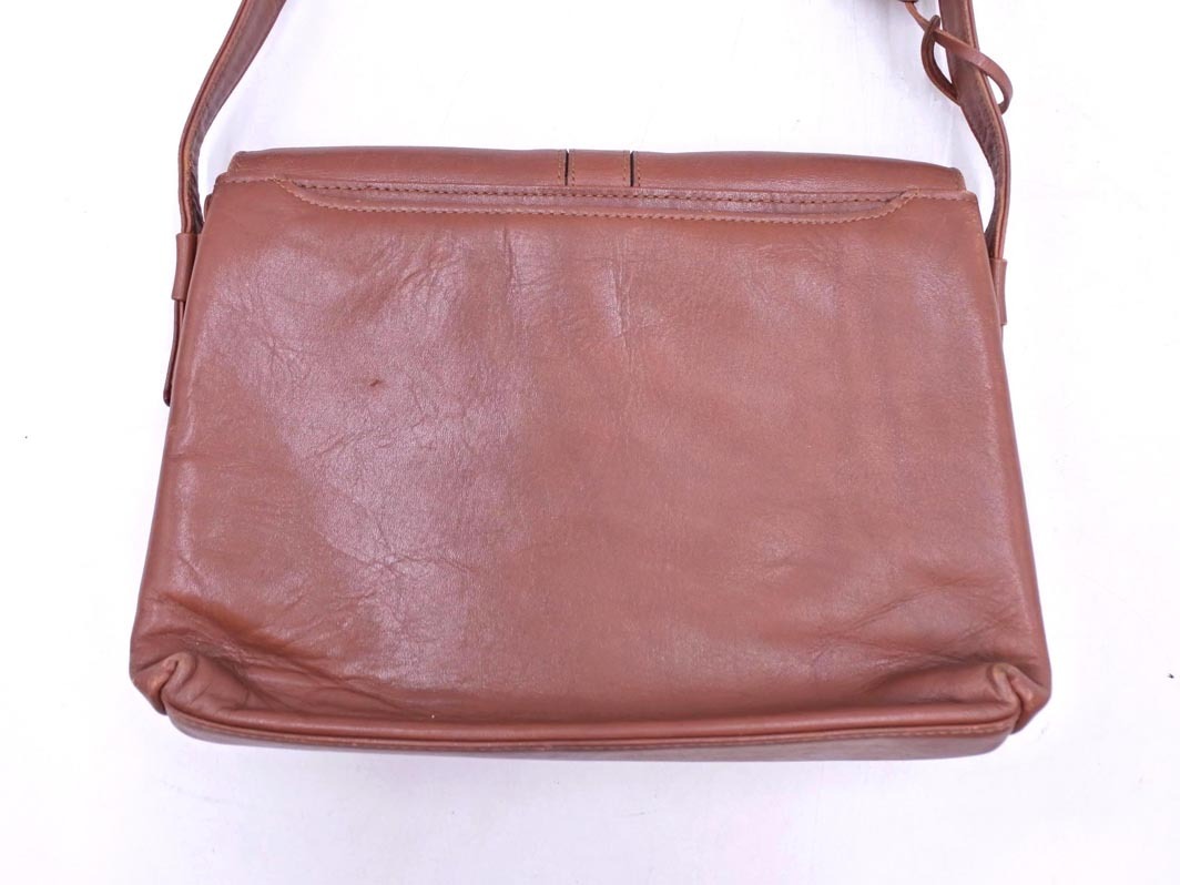 DAKS ダックス レザー ショルダー バッグ 茶 ■■ ☆ fgc1 レディース_画像3