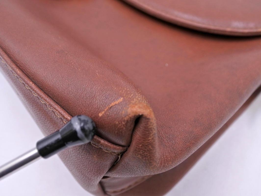 DAKS ダックス レザー ショルダー バッグ 茶 ■■ ☆ fgc1 レディース_画像5
