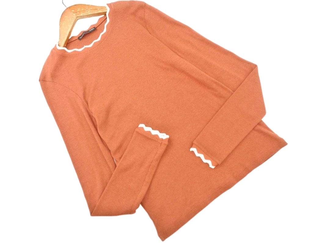 ネコポスOK ZARA ザラ リブ ニット セーター sizeS/茶 ■◇ ☆ fgc3 レディース