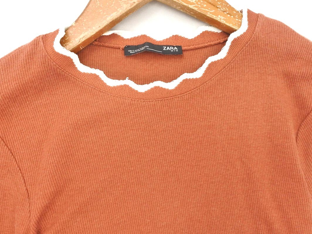 ネコポスOK ZARA ザラ リブ ニット セーター sizeS/茶 ■◇ ☆ fgc3 レディース